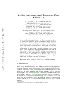 Brazilian Portuguese Speech Recognition Using Wav2vec 2.0