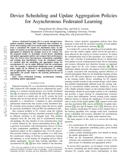 Device Scheduling and Update Aggregation Policies for Asynchronous
  Federated Learning