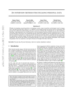 An interview method for engaging personal data