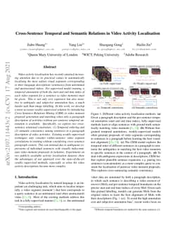 Cross-Sentence Temporal and Semantic Relations in Video Activity
  Localisation