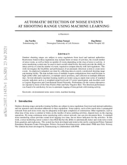 Automatic Detection Of Noise Events at Shooting Range Using Machine
  Learning