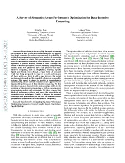 A Survey of Semantics-Aware Performance Optimization for Data-Intensive
  Computing