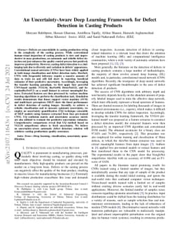 An Uncertainty-Aware Deep Learning Framework for Defect Detection in
  Casting Products
