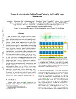 Temporal-wise Attention Spiking Neural Networks for Event Streams
  Classification