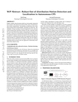 WiP Abstract : Robust Out-of-distribution Motion Detection and
  Localization in Autonomous CPS