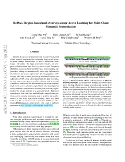 ReDAL: Region-based and Diversity-aware Active Learning for Point Cloud
  Semantic Segmentation
