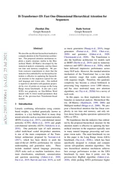 H-Transformer-1D: Fast One-Dimensional Hierarchical Attention for
  Sequences