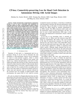 CP-loss: Connectivity-preserving Loss for Road Curb Detection in
  Autonomous Driving with Aerial Images