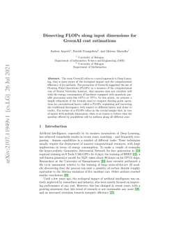 Dissecting FLOPs along input dimensions for GreenAI cost estimations