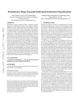 Preliminary Steps Towards Federated Sentiment Classification
