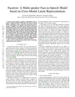 Facetron: A Multi-speaker Face-to-Speech Model based on Cross-modal
  Latent Representations
