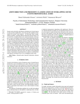 Joint Direction and Proximity Classification of Overlapping Sound Events
  from Binaural Audio