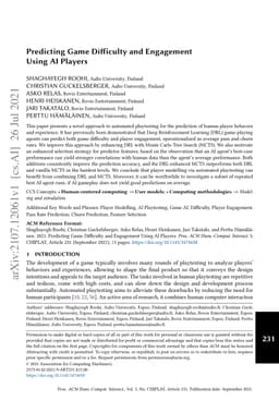 Predicting Game Engagement and Difficulty Using AI Players