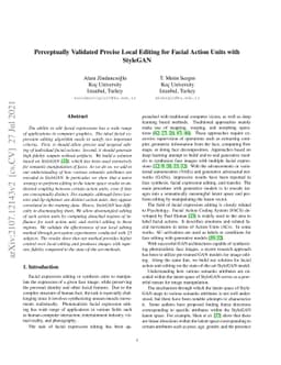 Perceptually Validated Precise Local Editing for Facial Action Units
  with StyleGAN