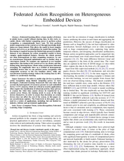 Federated Action Recognition on Heterogeneous Embedded Devices