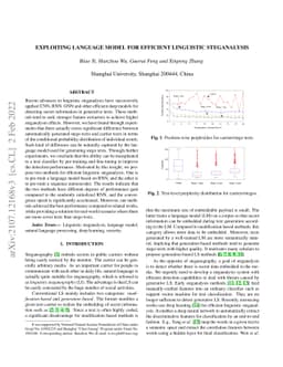Exploiting Language Model for Efficient Linguistic Steganalysis