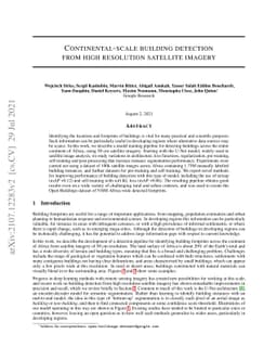 Continental-Scale Building Detection from High Resolution Satellite
  Imagery