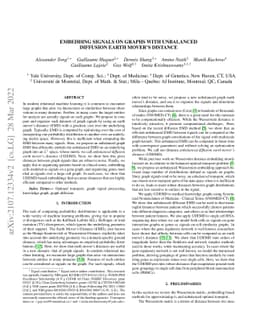 Embedding Signals on Knowledge Graphs with Unbalanced Diffusion Earth
  Mover's Distance