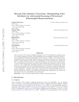 Beyond Voice Identity Conversion: Manipulating Voice Attributes by
  Adversarial Learning of Structured Disentangled Representations