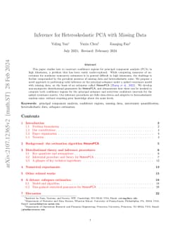 Inference for Heteroskedastic PCA with Missing Data