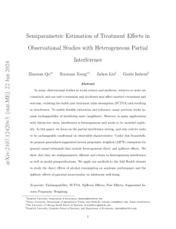Semiparametric Estimation of Treatment Effects in Observational Studies
  with Heterogeneous Partial Interference
