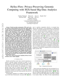 HySec-Flow: Privacy-Preserving Genomic Computing with SGX-based Big-Data
  Analytics Framework