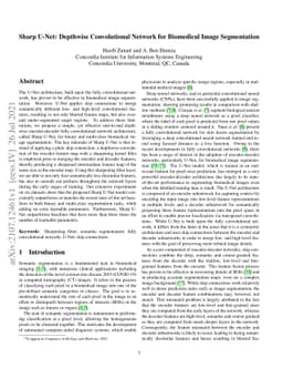 Sharp U-Net: Depthwise Convolutional Network for Biomedical Image
  Segmentation