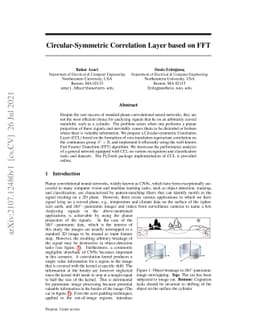 Circular-Symmetric Correlation Layer based on FFT