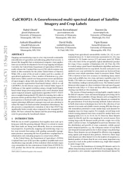 CalCROP21: A Georeferenced multi-spectral dataset of Satellite Imagery
  and Crop Labels