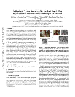 BridgeNet: A Joint Learning Network of Depth Map Super-Resolution and
  Monocular Depth Estimation