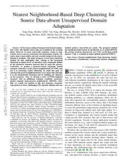Nearest Neighborhood-Based Deep Clustering for Source Data-absent
  Unsupervised Domain Adaptation