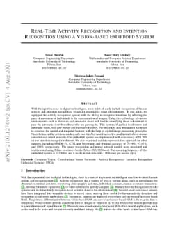 Real-Time Activity Recognition and Intention Recognition Using a
  Vision-based Embedded System