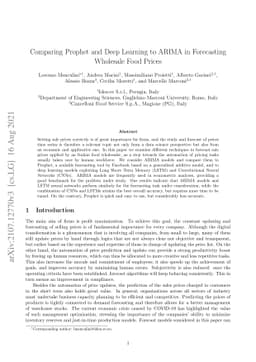 Comparing Prophet and Deep Learning to ARIMA in Forecasting Wholesale
  Food Prices
