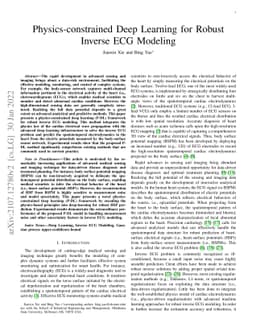 Physics-constrained Deep Learning for Robust Inverse ECG Modeling