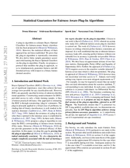 Statistical Guarantees for Fairness Aware Plug-In Algorithms