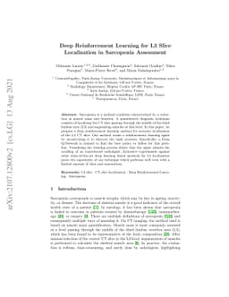 Deep Reinforcement Learning for L3 Slice Localization in Sarcopenia
  Assessment