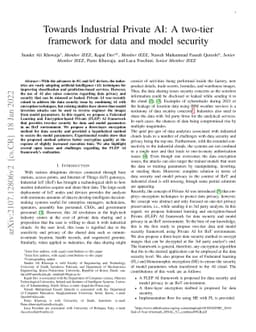 Towards Industrial Private AI: A two-tier framework for data and model
  security