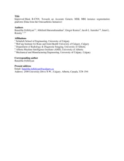 Improved-Mask R-CNN: Towards an Accurate Generic MSK MRI instance
  segmentation platform (Data from the Osteoarthritis Initiative)