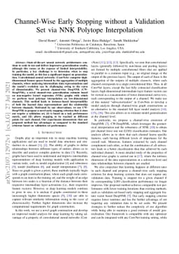 Channel-Wise Early Stopping without a Validation Set via NNK Polytope
  Interpolation