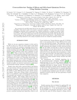 Cross-architecture Tuning of Silicon and SiGe-based Quantum Devices
  Using Machine Learning