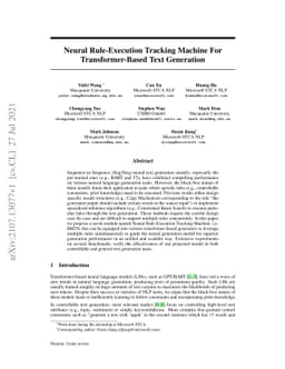 Neural Rule-Execution Tracking Machine For Transformer-Based Text
  Generation