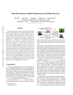 PlaneTR: Structure-Guided Transformers for 3D Plane Recovery