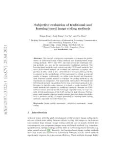 Subjective evaluation of traditional and learning-based image coding
  methods