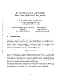 Robust and Active Learning for Deep Neural Network Regression