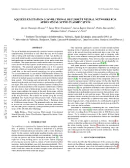 Squeeze-Excitation Convolutional Recurrent Neural Networks for
  Audio-Visual Scene Classification