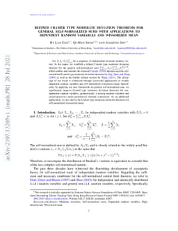Refined Cramér Type Moderate Deviation Theorems for General
  Self-normalized Sums with Applications to Dependent Random Variables and
  Winsorized Mean