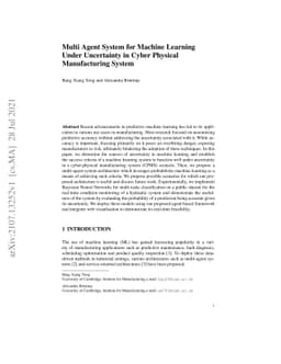 Multi Agent System for Machine Learning Under Uncertainty in Cyber
  Physical Manufacturing System