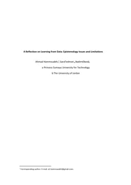 A Reflection on Learning from Data: Epistemology Issues and Limitations
