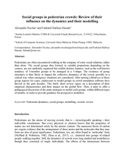 Social groups in pedestrian crowds: Review of their influence on the
  dynamics and their modelling