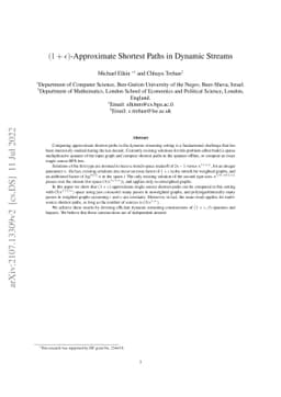 $(1+ε)$-Approximate Shortest Paths in Dynamic Streams